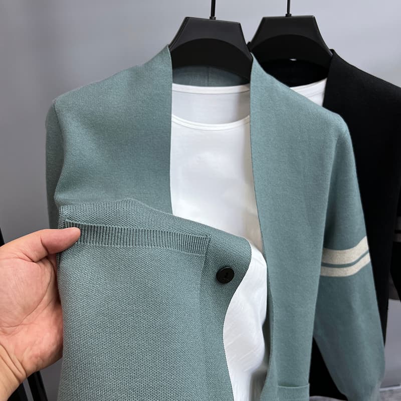 カーディガン メンズ シンプルライン カーディガン
