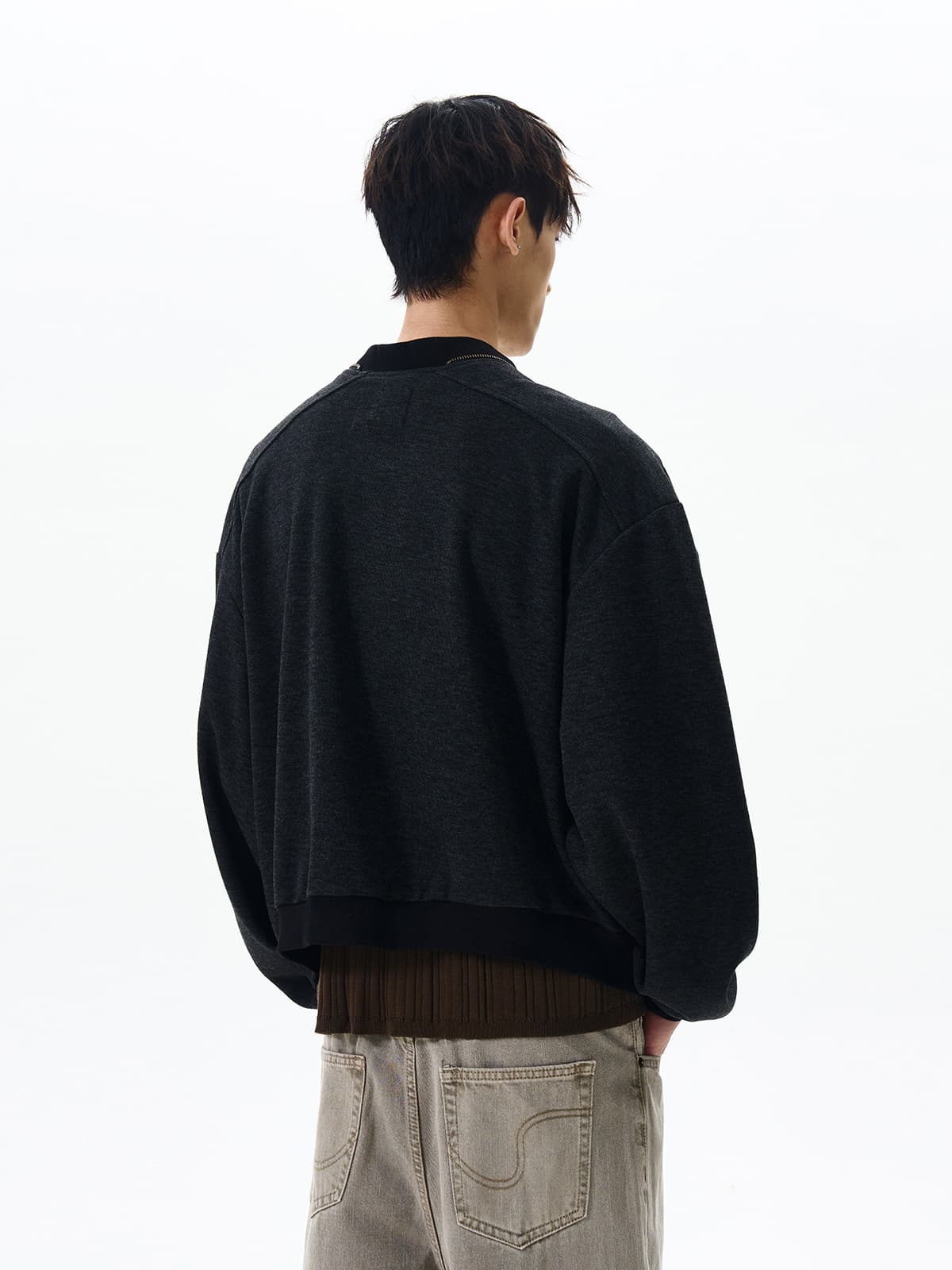 カーディガン メンズ カーディガン メンズ シンプル ミニマル ジップアップジャケット