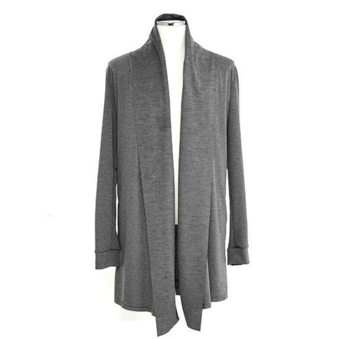 カーディガン メンズ ドレープ風ロングカーディガン