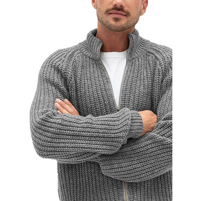 カーディガン メンズ ざっくり編み立体デザインカーディガン