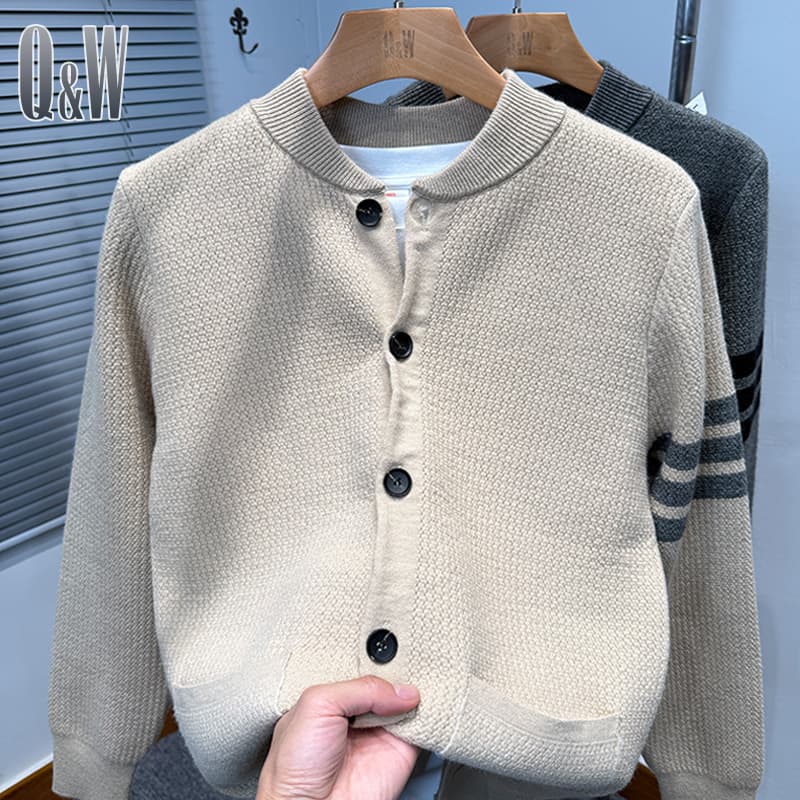 カーディガン メンズ シンプルライン ニットカーディガン