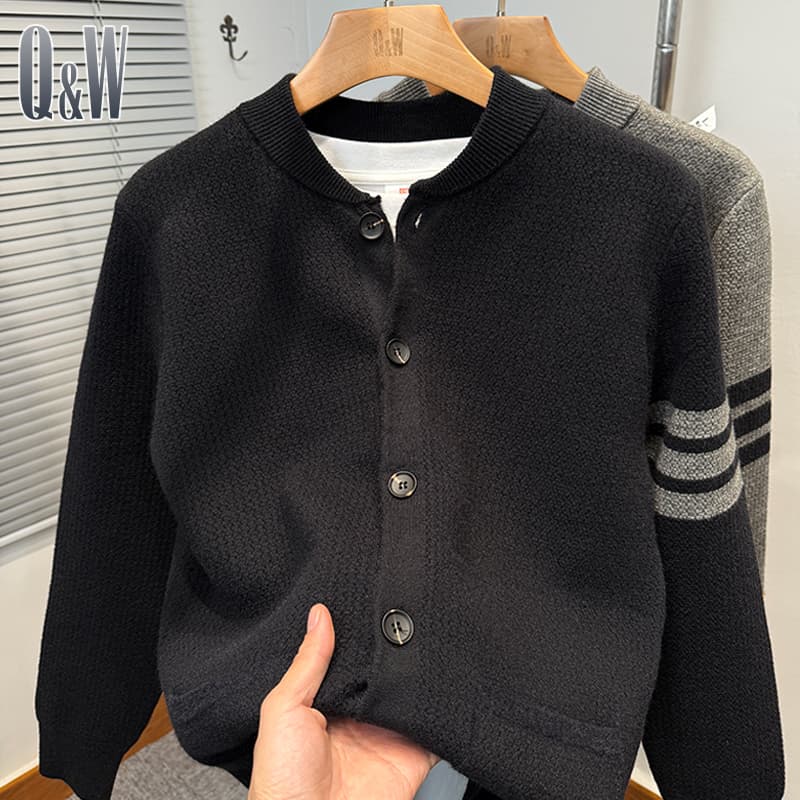 カーディガン メンズ シンプルライン ニットカーディガン